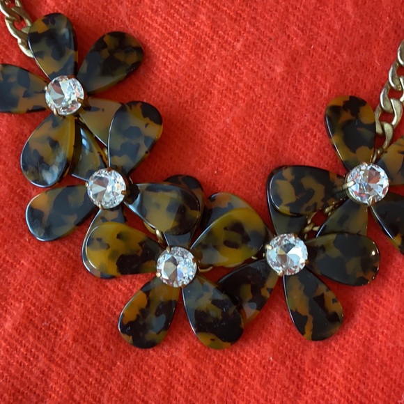 J Crew tortoise flower/crystal nacklace - Picture 3 of 4